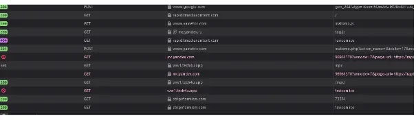 redirect chain in the browser developer tools